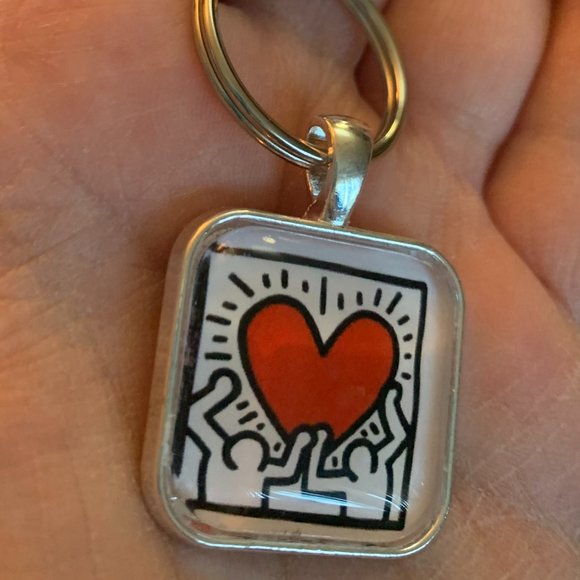 - (2/$12,4/$20) Keith Haring Love Keychain - Picture 1 of 2